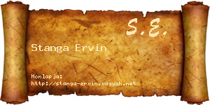Stanga Ervin névjegykártya